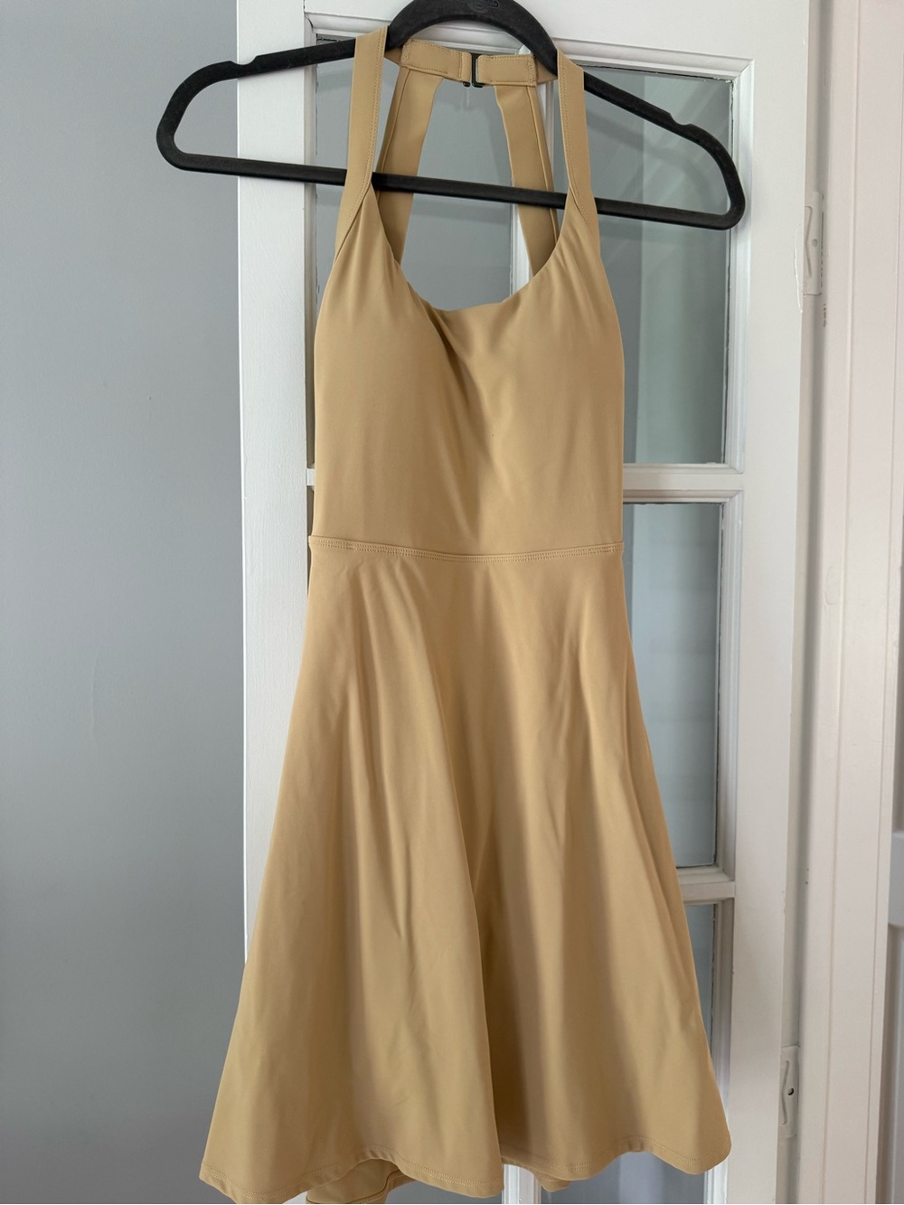 HALARA Softly Zero Airy Backless Twisted Flare Active Mini Dress -longer length